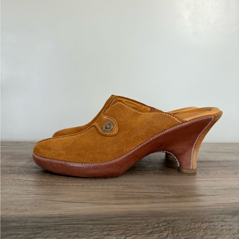 Cole Haan mules closed toe beige suede sz 8